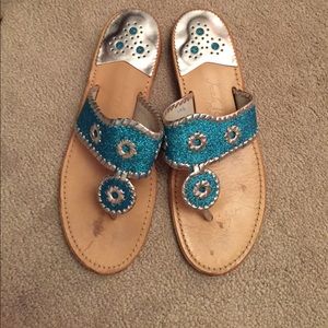 Blue sparkly jack Rogers size 9